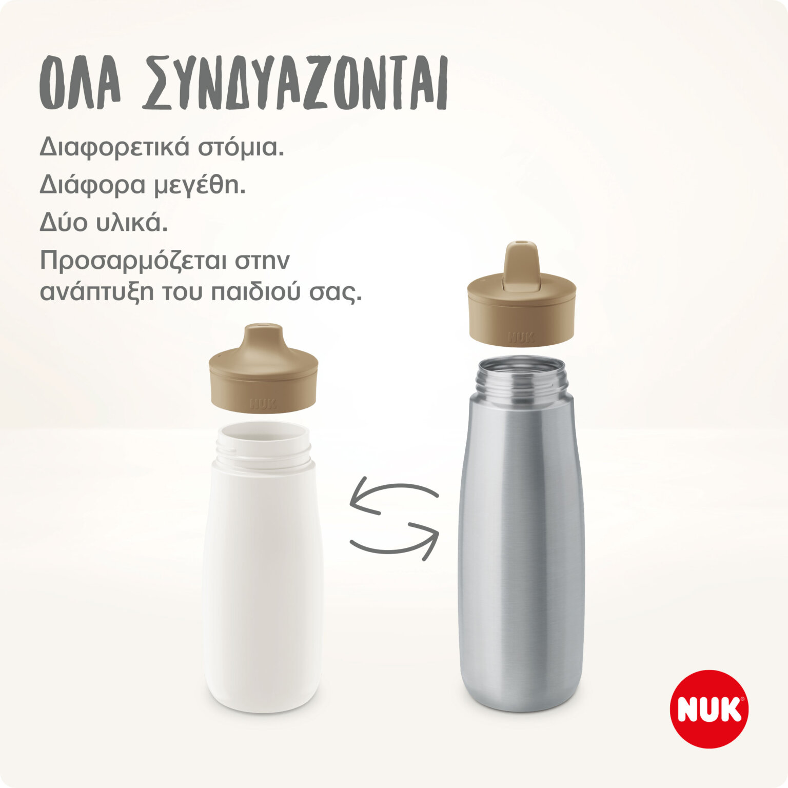 NUK - MINI-ME FLIP Παιδικό Παγούρι από ανοξείδωτο ατσάλι 12m+ (μωβ) - 500ml 10225329